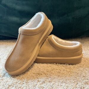 Cozy Tan Suede Slip-On Shoes
